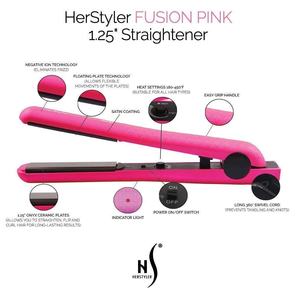 Herstyler Fusion Ceramic Flat Iron with Adjustable Temperature
