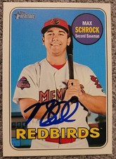 2018 Topps Heritage Minors Max Schrock Signed Auto #39 Cardinals Padres