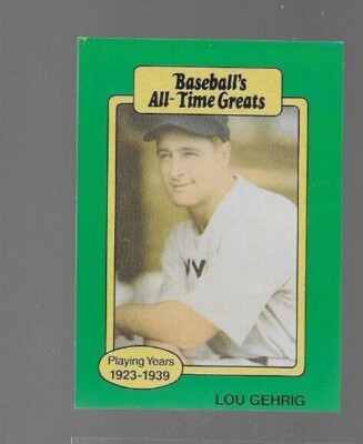 Baseball's All-Time Greats LOU GEHRIG Yankees GREEN Variant