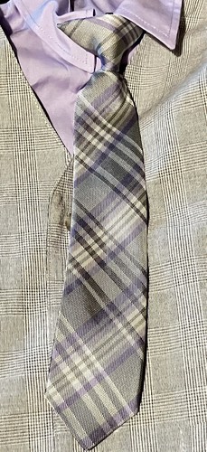 George Boys 3 Piece Purple & Grey Collar Shirt Vest With Tie Boys Size 7 New - Picture 6 of 8