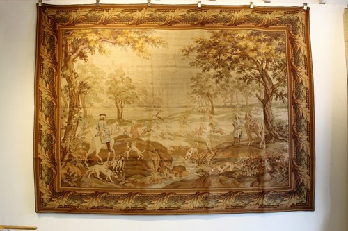 GENUINE BEAUTIFUL VINTAGE FRENCH TAPESTRY 7.2 x 9.1 100% COTTON GREAT PRICES !!