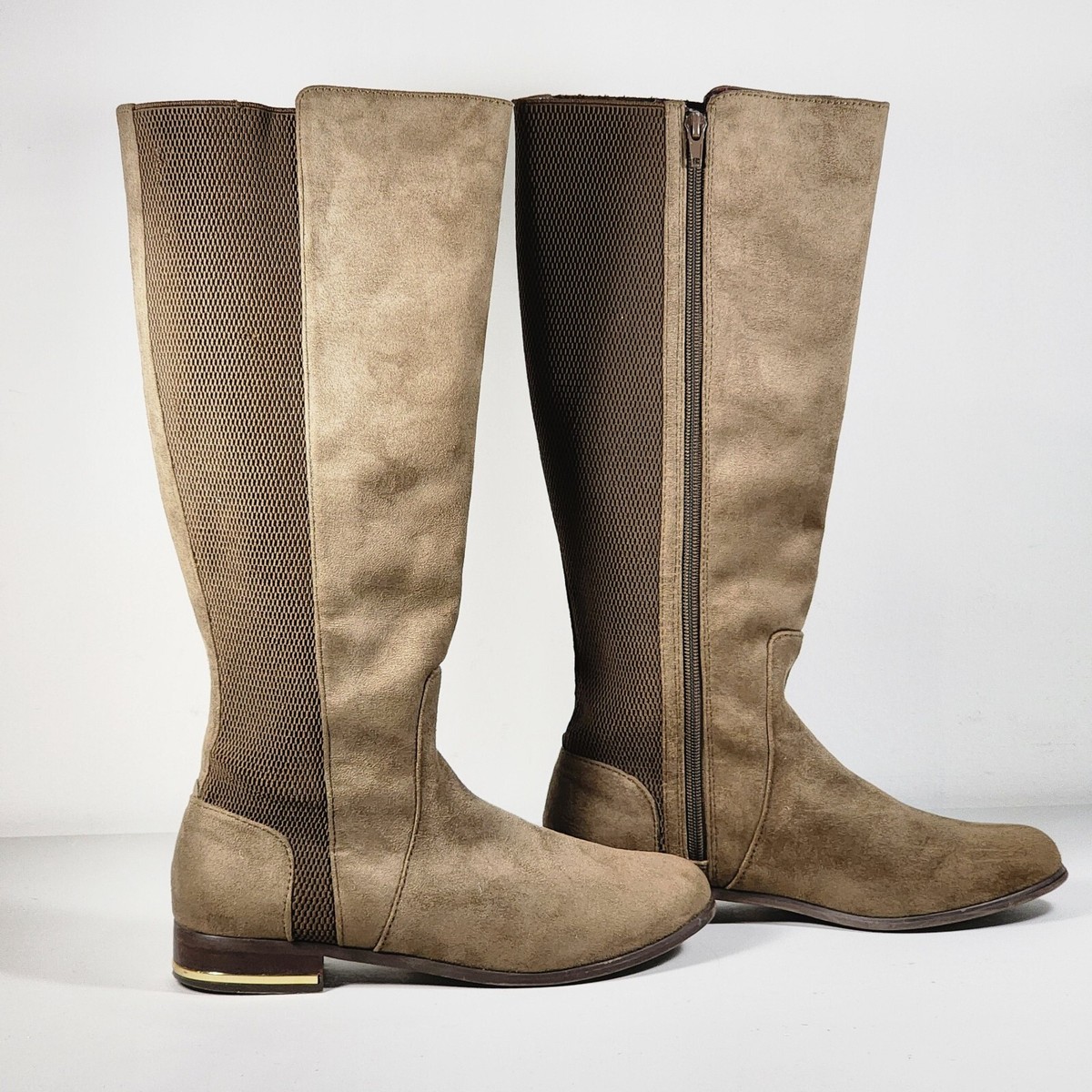 Kensie Tayson Women's Taupe Riding Tall Boot Size M UK