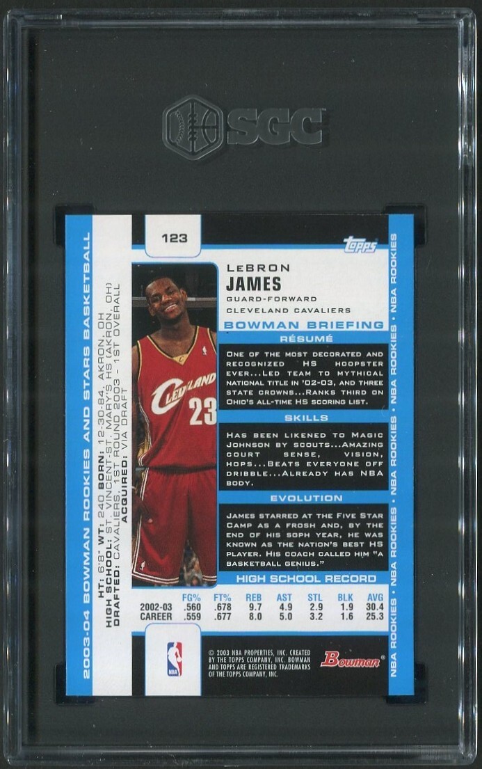 2003-04 Bowman Basketball #123 LEBRON JAMES (RC) Cleveland
