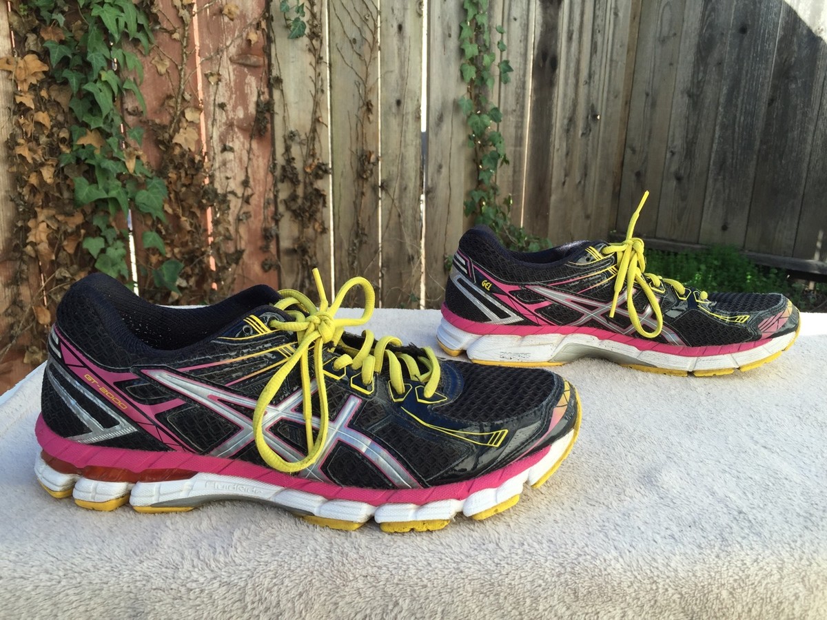 Women's ASICS GT-2000 Size US 9.5 EU 41.5 Running Shoes Black/Hot