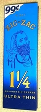 Zig Zag Ultra Thin 1 1/4 Rolling Papers Blue Pk Buy4@$2.36/PK! FREE USA SHIPPING
