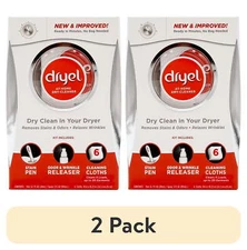 (2 pack)Dryel At Home Dry Cleaner Starter Kit with 6 Cleaning Cloths,Fresh Scent