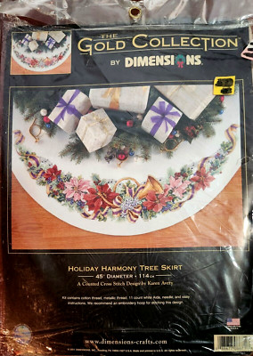 Dimensions Gold Collection Cross Stitch Kit #8671 HOLIDAY HARMONY TREE SKIRT 45''