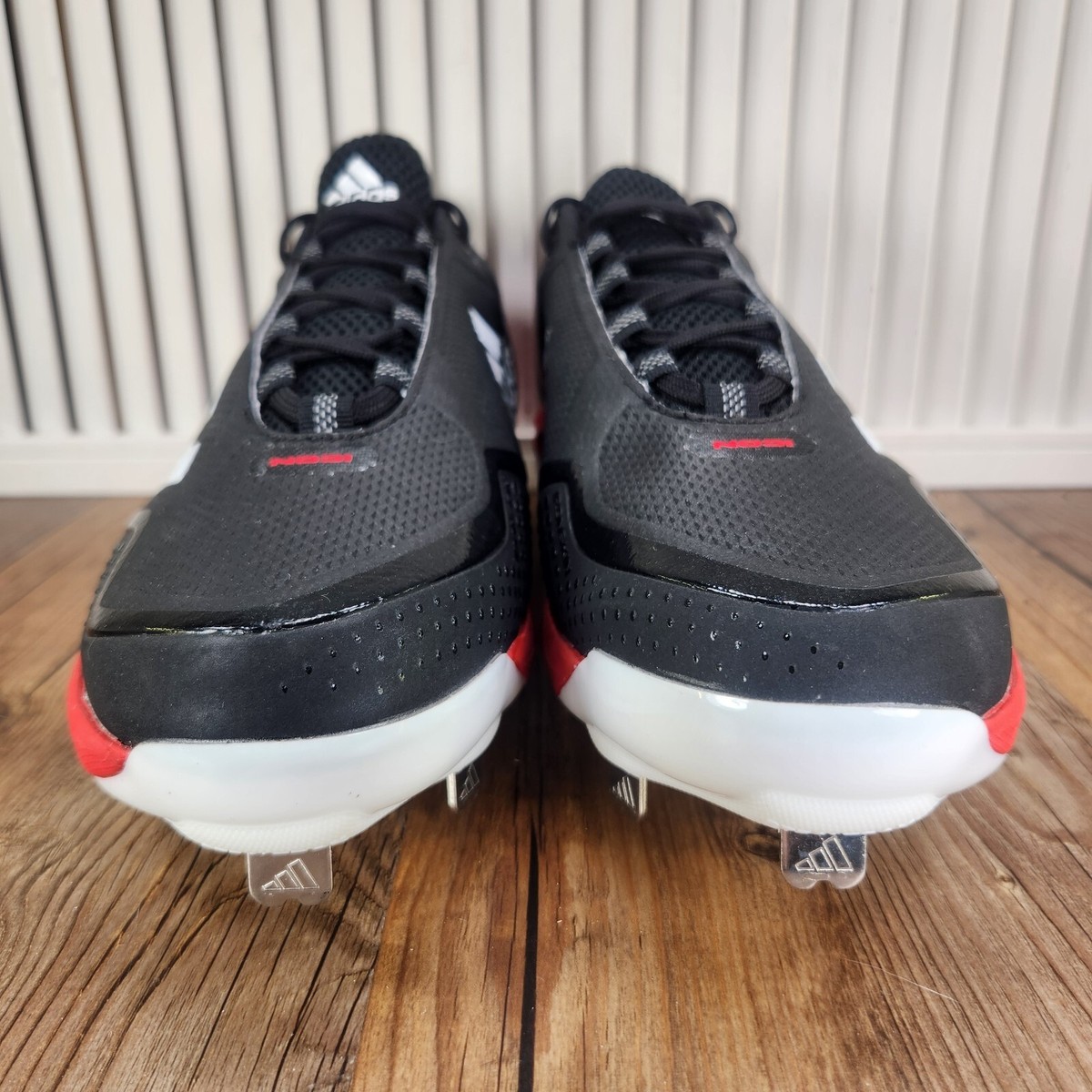 Adidas Icon 7 Baseball Cleats Size 13.5 Men\'s/8 W Black/Red Low Top Metal S23858 Adidas Icon 7 Mens Metal Baseball Cleats | Mercari main image 4