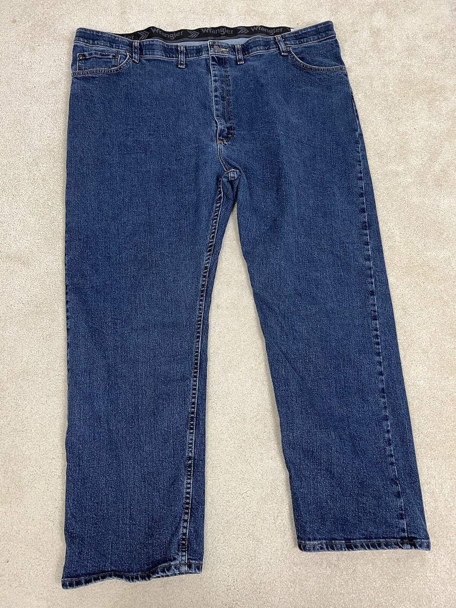 Wrangler Jeans Mens 48 Blue Denim Pants Straight Leg Big Work Wear 48 X 30