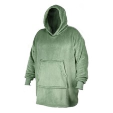 Oversized  Hoodie JML Green Snuggle Hoodie Oversized Plush Fleece Hoodie Unisex