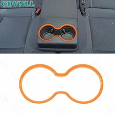 For Dodge Charger 2015-2024 Bright Orange Rear Water Cup Holder Panel Cover Trim
