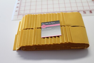jelly roll Mustard Solid fabric 40 2.5 strips MDG Combed Cotton,