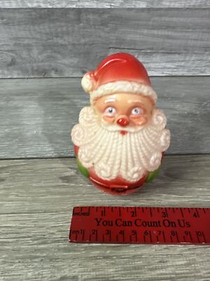 Vintage Fun World Christmas Roly Poly Santa Claus w/ Chime Bell Inside