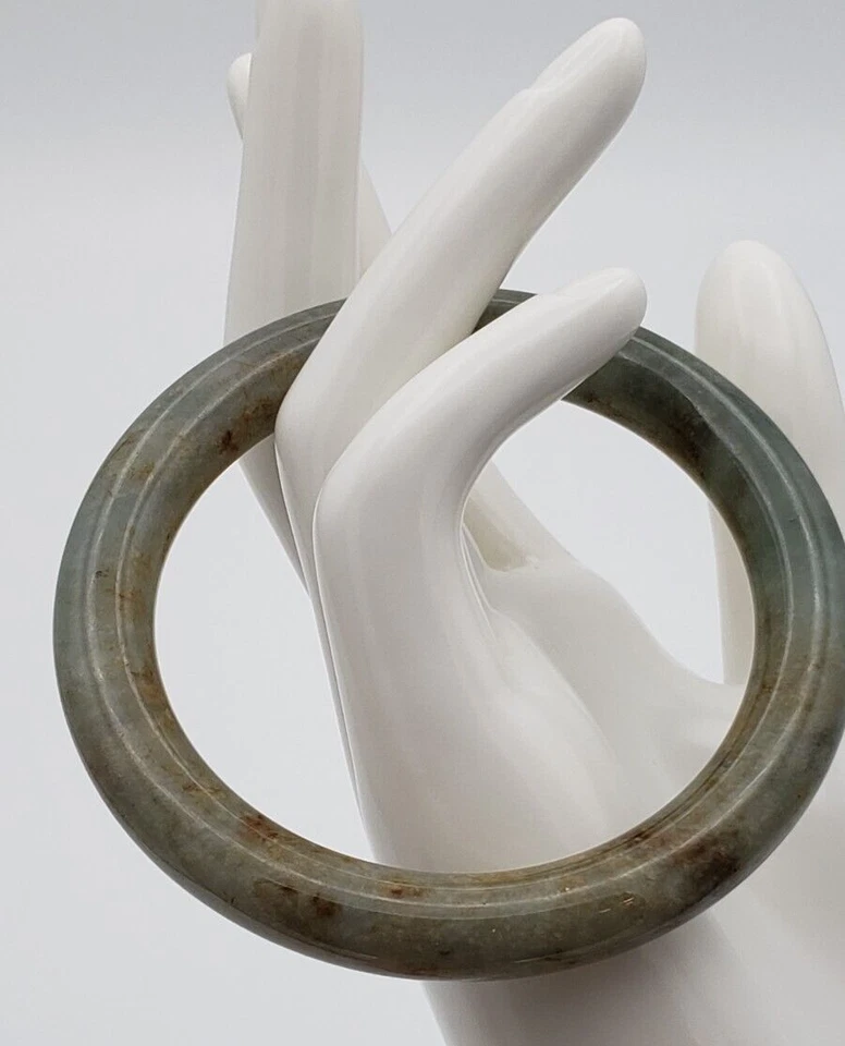 Brazalete Brazalete Jadeíta Verde Marrón Azul Gris Amarillo Perímetro Interior 7 3/8" Foto 2 de 4