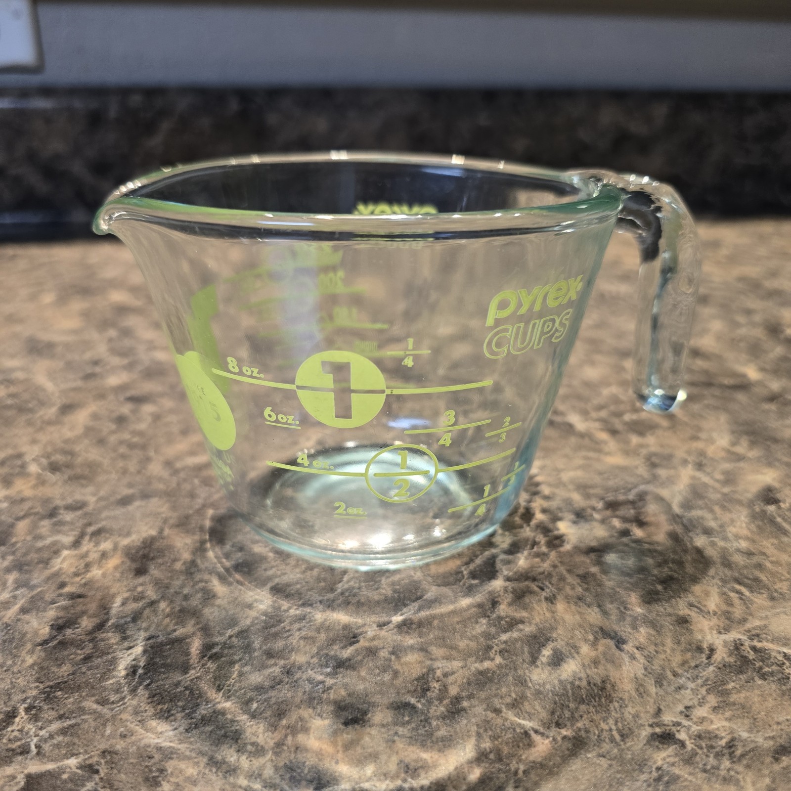 Pyrex Letters Pyrex 100th Anniversary 1915-2015 1 Cup Measuring Lime Yellow Letters USA
