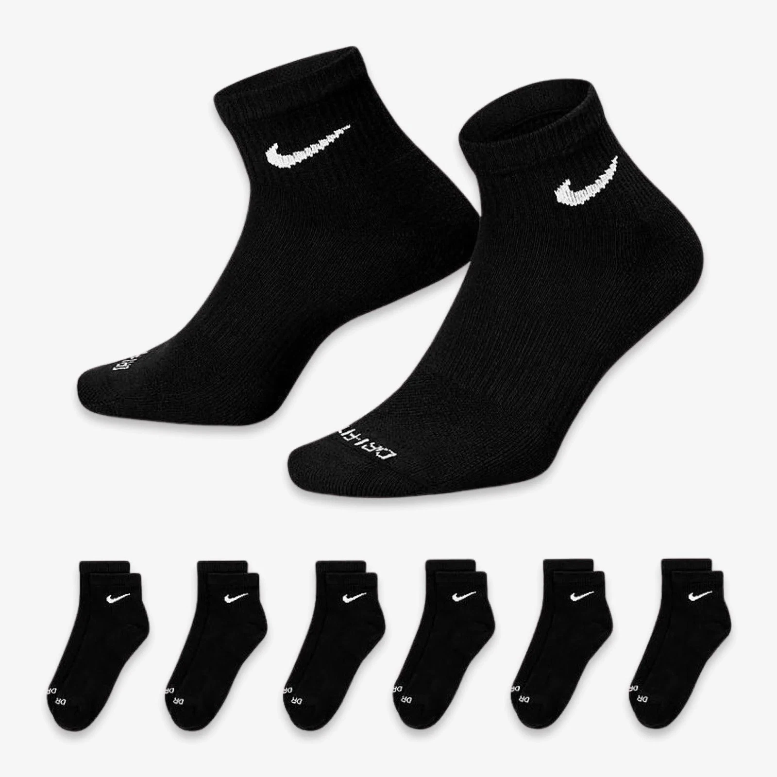 Nike Dri-FIT Everyday Plus Cushioned Mid Training Quarter Ankle Socks (6 Pack)