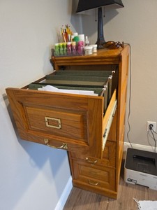oak file cabinet 4 drawer