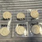 Franklin Half Dollar 50C Lot of 6 Silver 1953, 1953-D, 1954-S, 1962-D, 1963-D