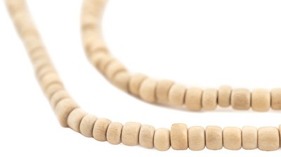 Cream Nugget Natural Wood Beads 5mm Brown Cylinder 15 Inch Strand