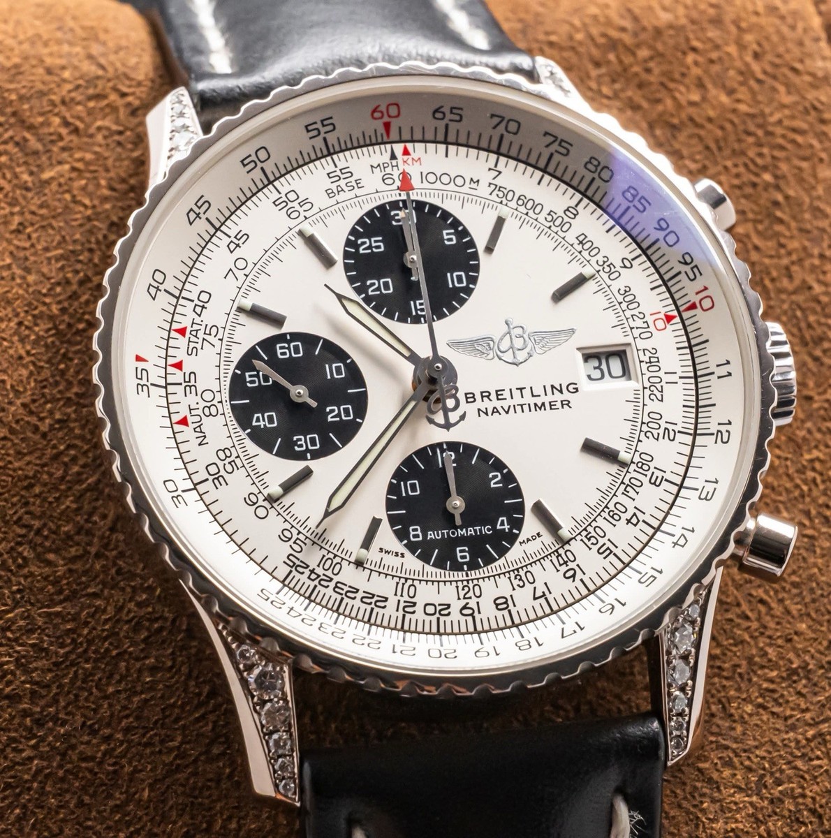 Breitling Old Navitimer II 42 White Gold RARE Diamonds