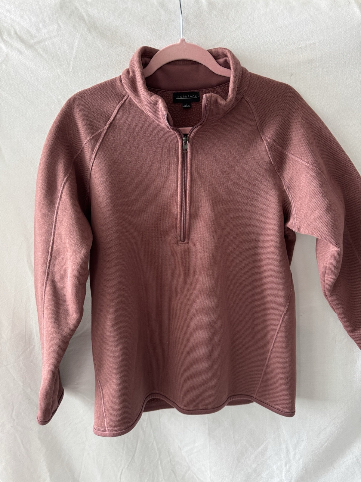 Stormpack Large Burgundy Lined Pullover Sweater Z… - image 1