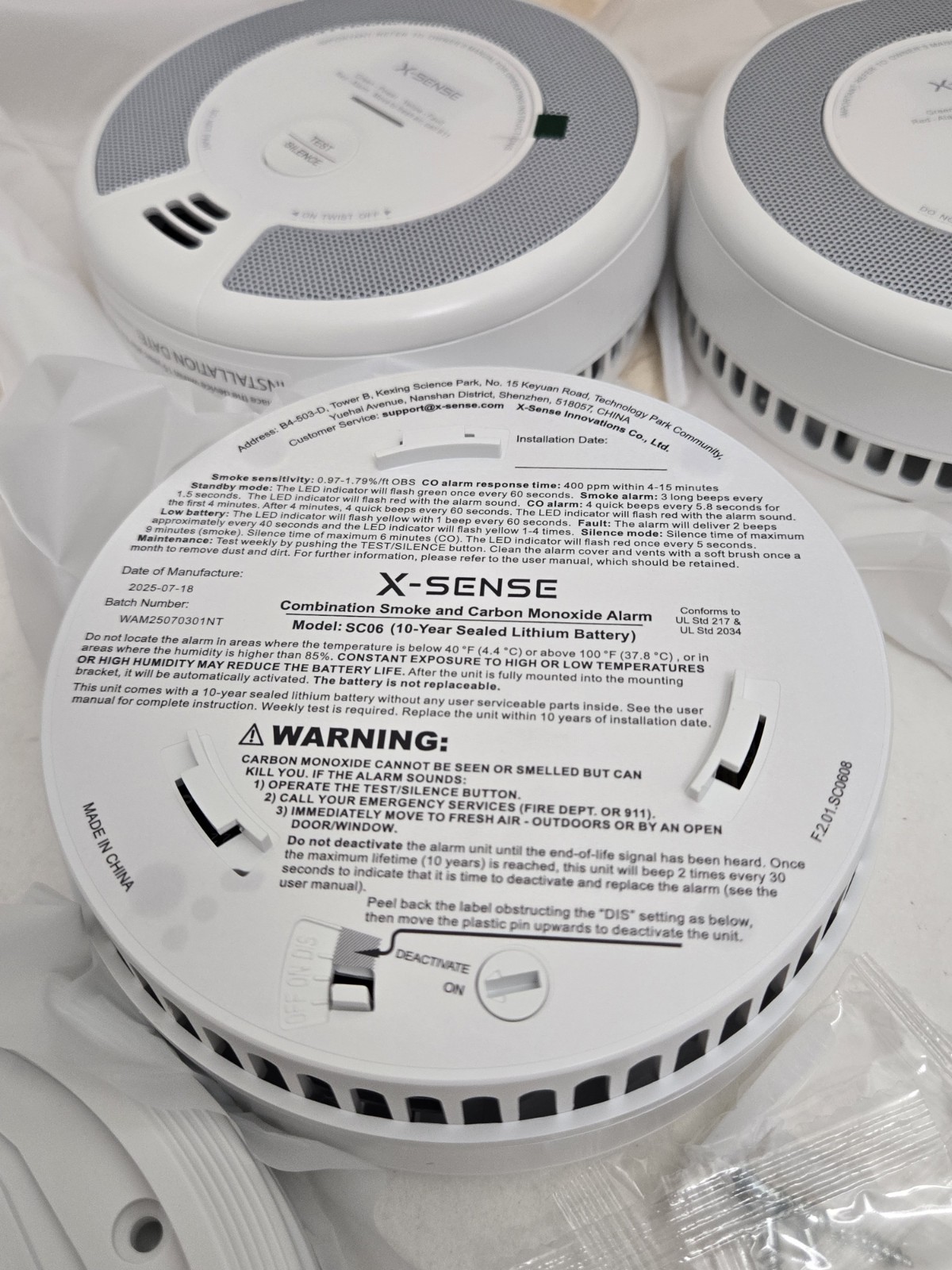 X-Sense Combination Smoke & Carbon Monoxide Alarm SC06 3-Pack