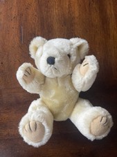 Vintage jointed Beige Plush Bear Black Eyes 12" Animals Theme Stuffed Animal