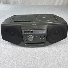 Sony CFD-V25 Portable Stereo Boombox CD Player Tape Deck Tested Radio AM FM