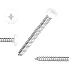 White Head 50 PCS 10X2-1/2 2.5 Inch Stainless Steel Phillips Pan Head Wood Scr