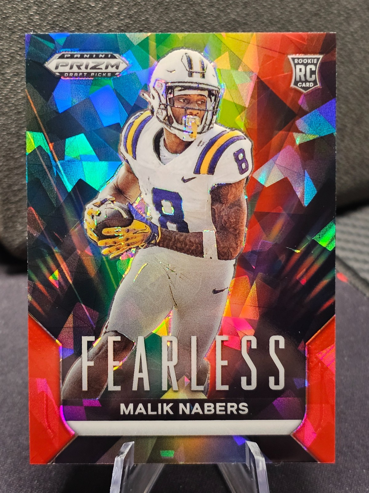 2024 Prizm Draft Picks - Malik Nabers - Fearless Red Cracked Ice #F-MN Giants