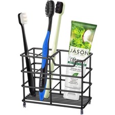 Black Small Stainless Steel Toothbrush Holder Toothpaste Stand Bathroom