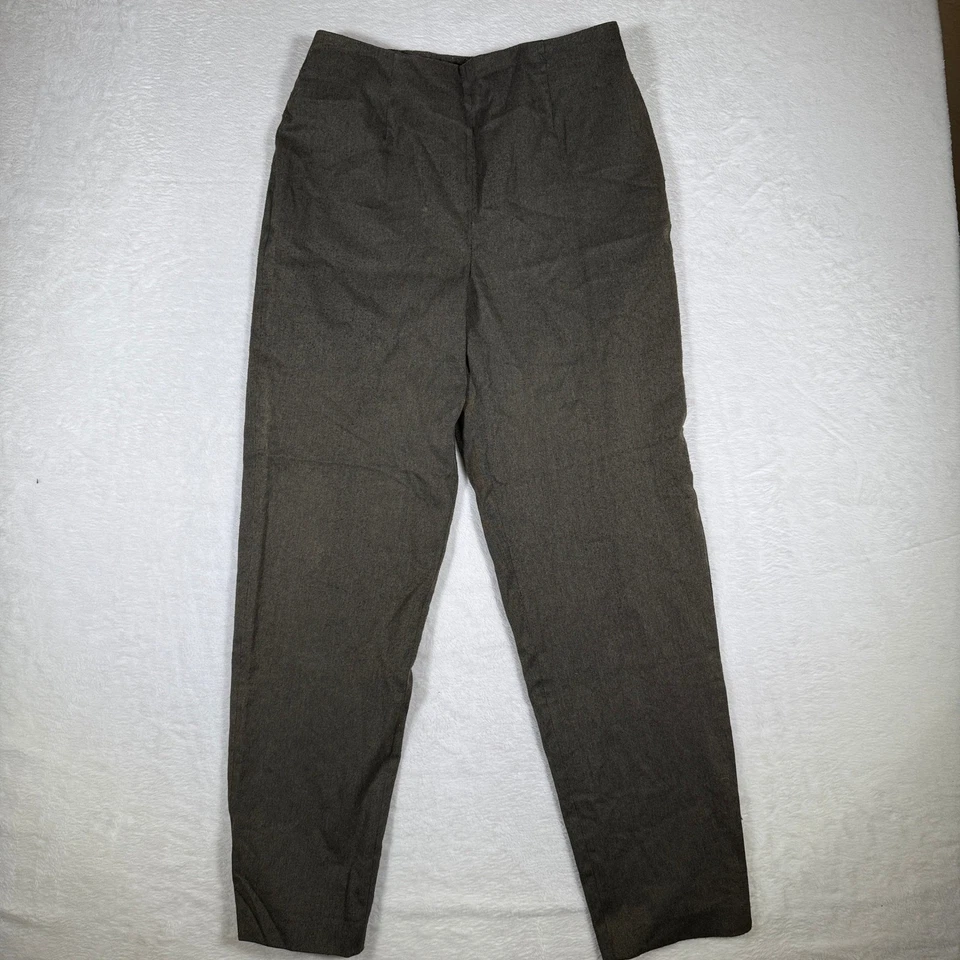 Pantalones de vestir plisados GEOFFREY BEENE SPORT para mujer talla 8R marrón elástico Foto 2 de 4