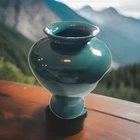 Haeger Teal Green Vase 12" Tall