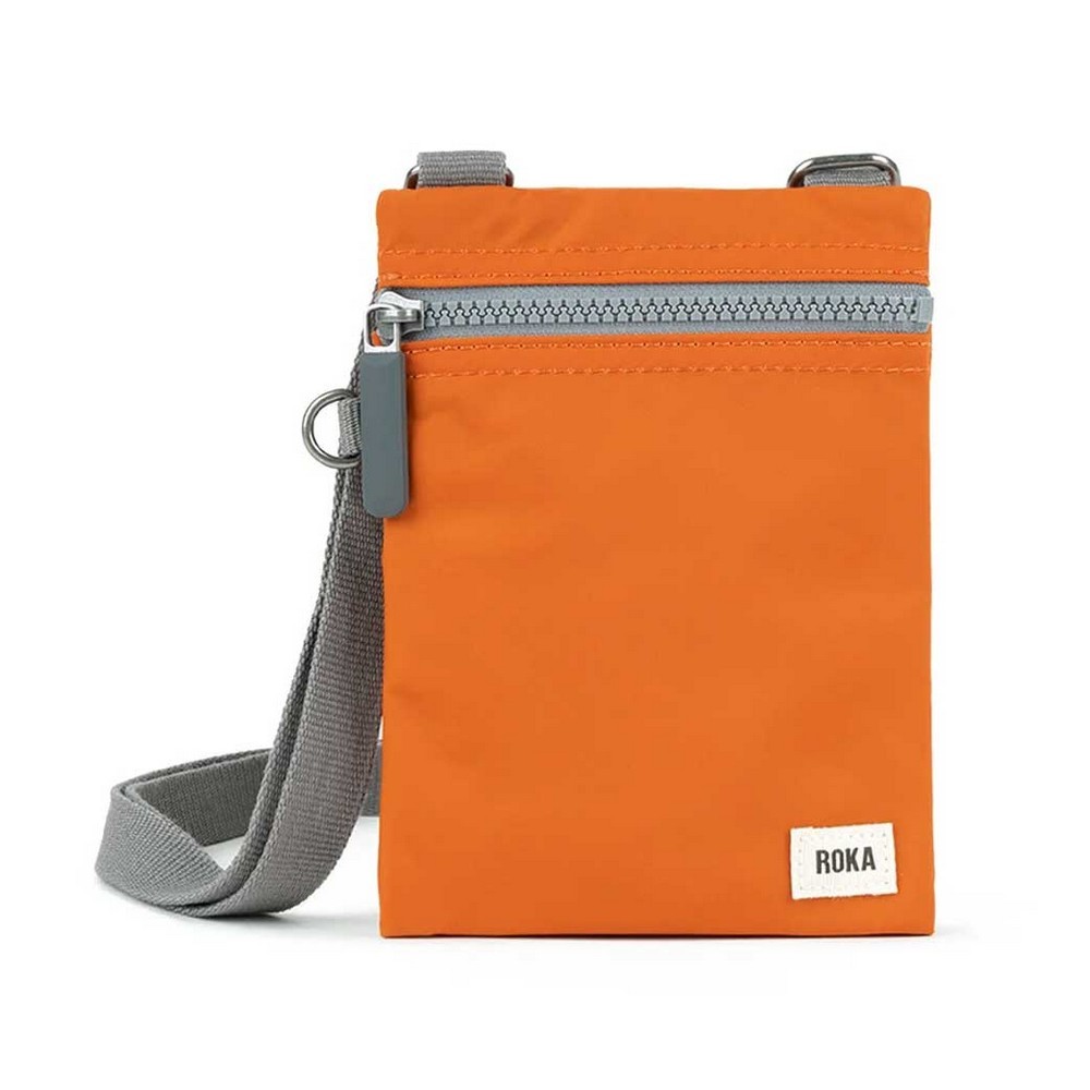 Roka Chelsea Sustainable Nylon Sling Pocket Crossbody Bag Burnt Orange