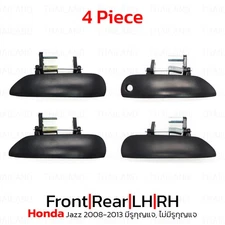 RHD Set Black 4 Door Handle Hand Outer For Honda Jazz Fit GE 2008 - 2013