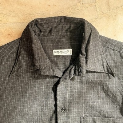 Vintage Giorgio Armani Le Collezioni 100% Wool Dress Shirt Made in Italy 15.5/39
