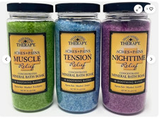 Village Naturals Therapy Mineral Bath Soak Variety Set 3 Pack - Restless Nights,