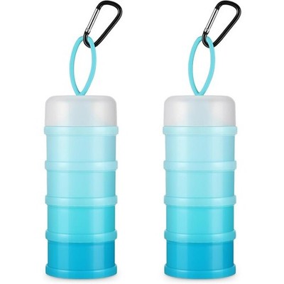 Travel Protein Powder Container W/ Funnel Dispenser Portable Storage Supplements