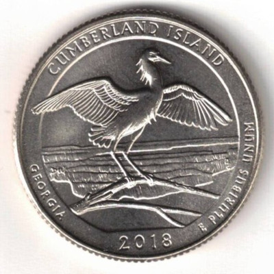 2018-D Brilliant Uncirculated Cumberland Island National Seashore 25 Cent Coin!