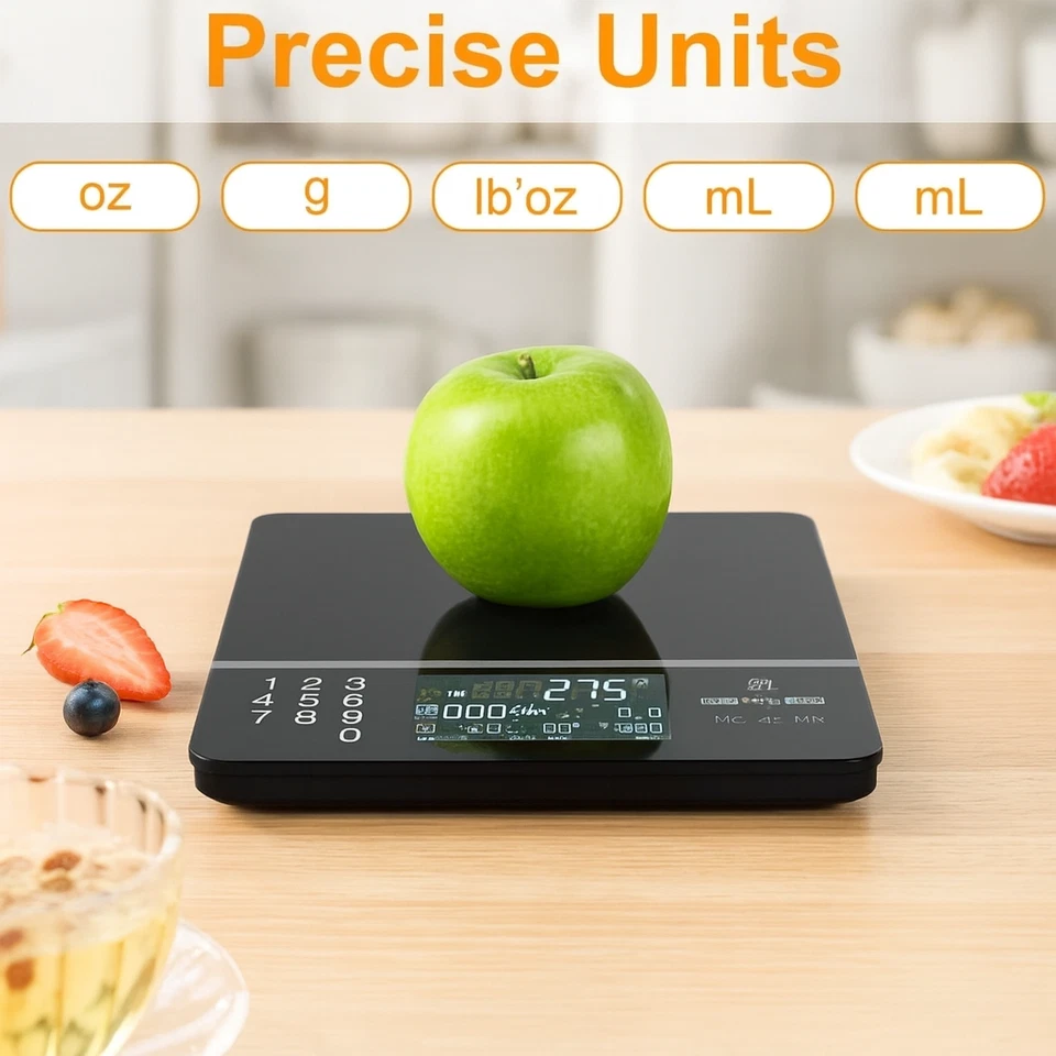 Báscula de alimentos Esenharber con calculadora nutricional - Sc de cocina digital con llave táctil Foto 3 de 4