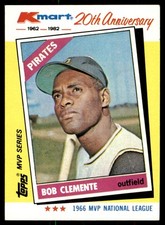 1982 Topps Kmart 20th Anniversary AL & NL MVP's #10 Bob Clemente