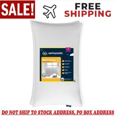 Sertapedic Won't Go Flat Bed Pillow, King, 2 Pack