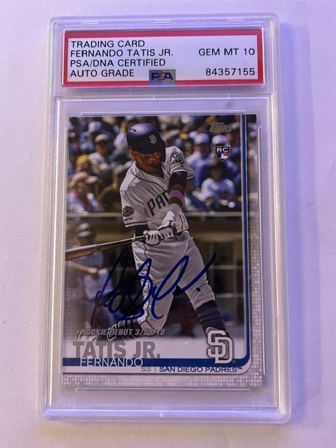 Fernando Tatis Jr. 2019 Topps Rookie Debut Auto PSA 10