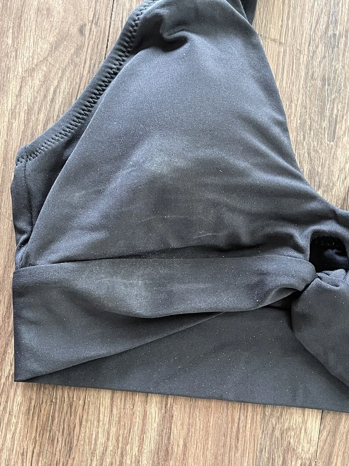 Robin Piccone Women's Black Ava Tie Front Bikini Swimsuit Top Size Large NWT - Image 2 of 4