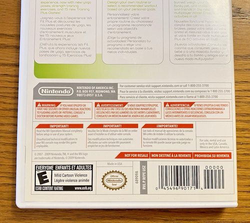 Wii Fit Plus (Nintendo Wii, 2009) Complete Manual Inserts NOT TESTED - Picture 14 of 14
