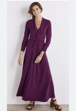 Soft Surroundings Lagia Long Maxi Dress Size M Petite Ponte Knit Purple
