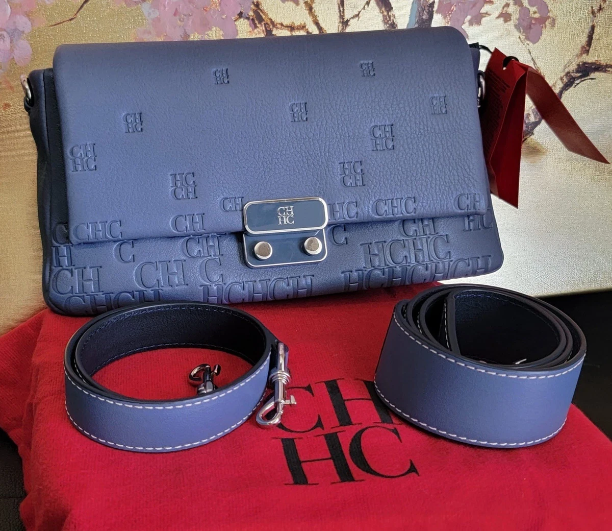 Carolina Herrera Leather Exterior Blue Bags & Handbags for  display picture 1