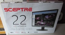 Sceptre 22-Inch 75Hz 1080p LED Monitor HDMI VGA Build-in Speakers, Brushed Black