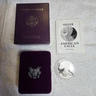 1992 S US American Eagle One Troy Ounce .999 Fine Silver Bullion Coin COA W/Box