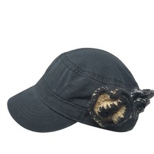 Unbranded Slideback Cadet Army Hat Black One Size Adjustable Yarn Trim